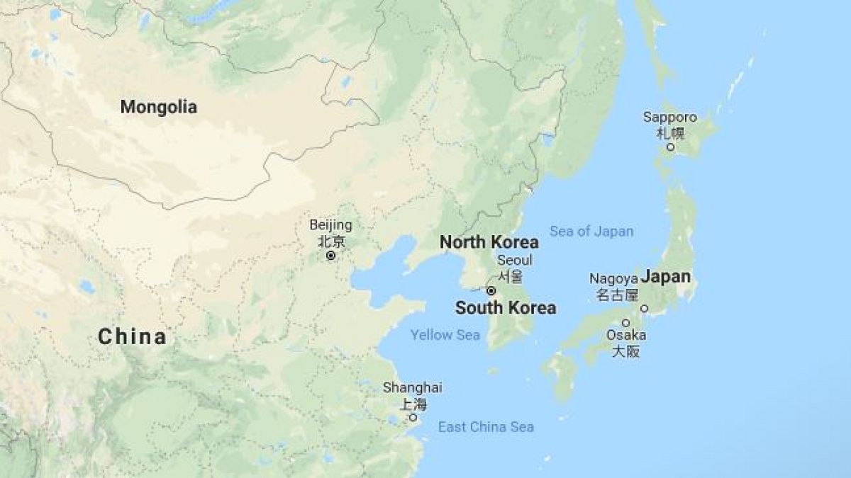 Image: Map showing North Korea and its neighbors