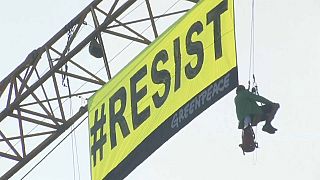 Greenpeace protestiert gegen Trump-Besuch