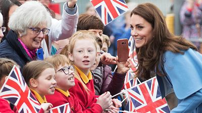 Kate Middleton is seen on a walkabout outside the Braid Centre in Ballymena