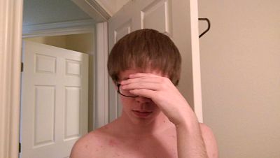This is a photo of Kiesling\'s hair after the school principal took him to fix the uneven cut. 
