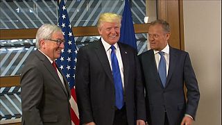 Trump begins Brussels whirlwind visit
