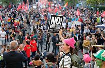 Bruxelles: corteo contro Trump