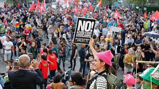 Brüssel: Aktivisten gegen Trump