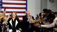Image: 2020 U.S. presidential candidate and U.S. Senator Bernie Sanders and
