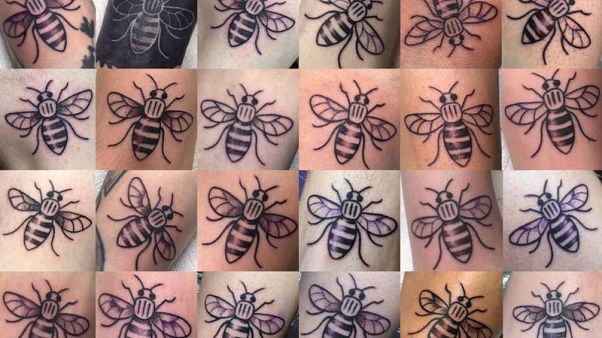 Manchester'da dayanışmanın bir diğer adı "arı dövmesi" Manchester'da dayanışmanın bir diğer adı "arı dövmesi"