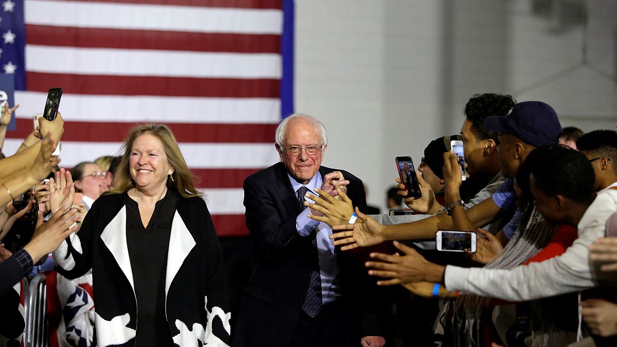 Image: 2020 U.S. presidential candidate and U.S. Senator Bernie Sanders and