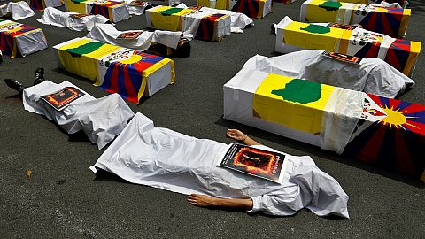 Tibet-Proteste in Neu-Delhi