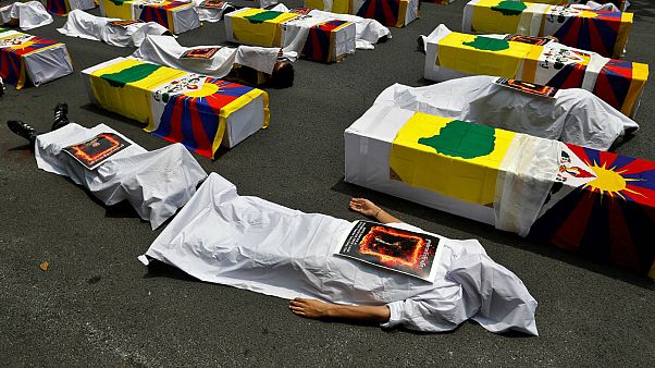 Tüntetés Tibetért Indiában Tüntetés Tibetért Indiában