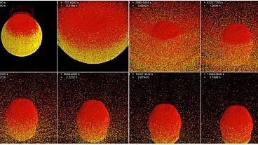 Image: A frame-by-frame shows how gravity causes asteroid fragments to re-a