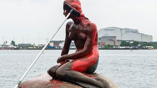 From fairytale to nightmare as Little Mermaid doused in red paint