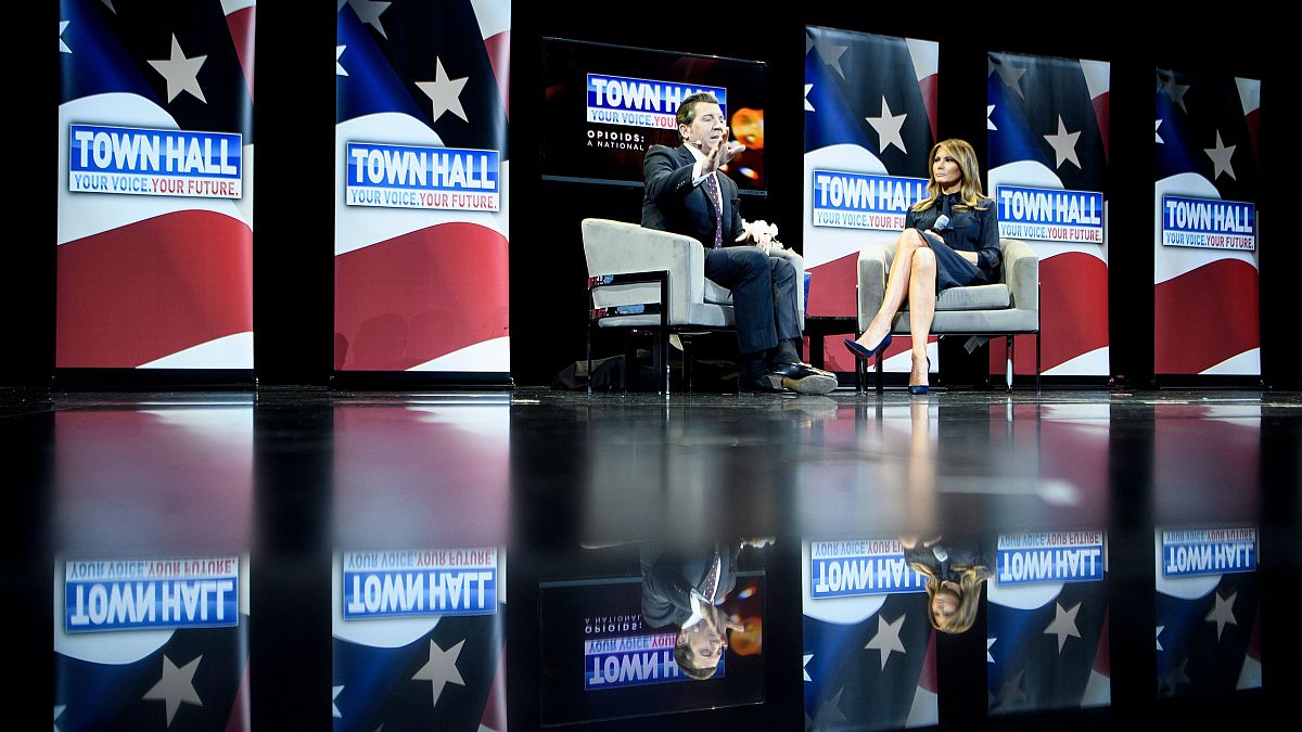 Image: First Lady Melania Trump and Eric Bolling during a town hall event a