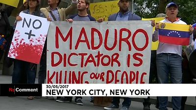 New York'ta Venezuela protestosu