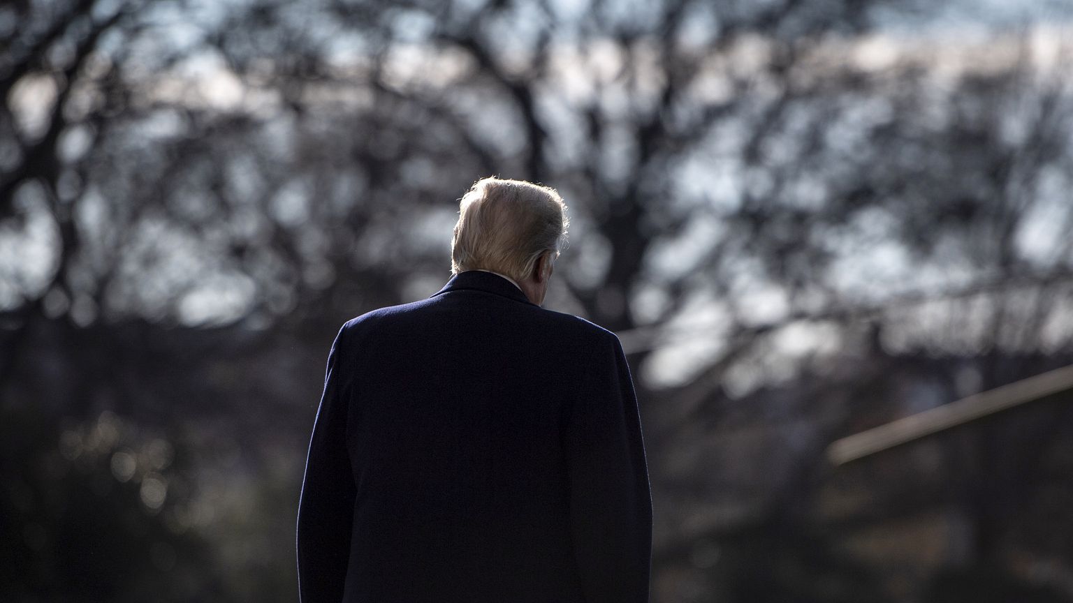 Image: President Donald Trump walks on the South Lawn of the White House on