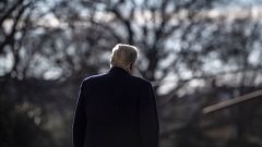 Image: President Donald Trump walks on the South Lawn of the White House on