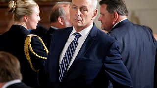 Image: White House Chief of Staff Kelly stands before a Medal of Honor cere