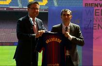 Ernesto Valverde apresentado no Camp Nou