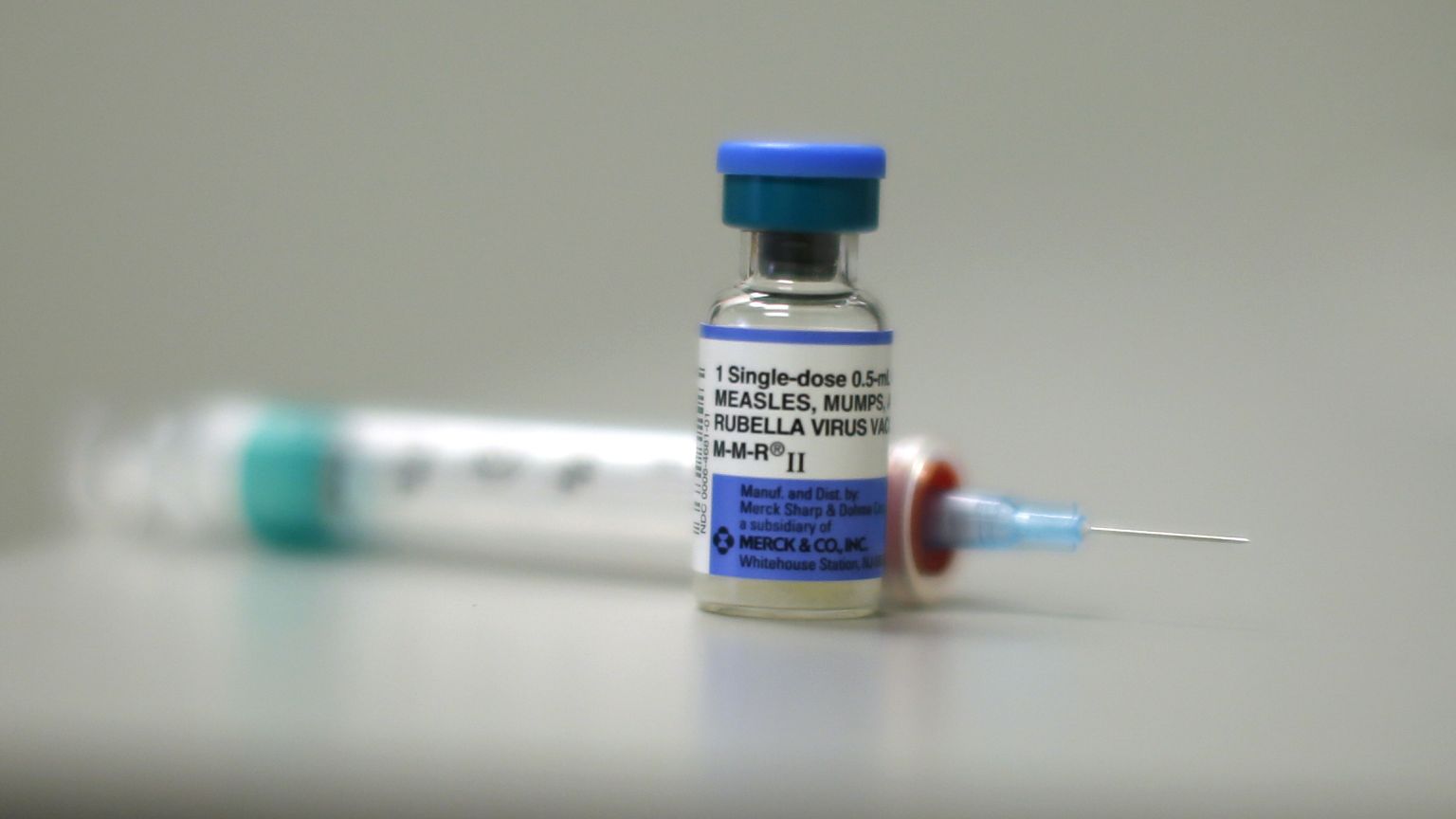 Measles vaccine is seen at Venice Family Clinic in Los Angeles