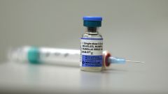 Measles vaccine is seen at Venice Family Clinic in Los Angeles