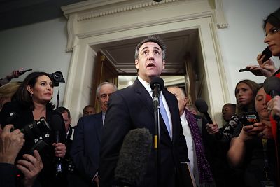 Michael Cohen, President Donald Trump\'s former lawyer, speaks after testifying to the House Oversight and Reform Committee on Capitol Hill on Feb. 27, 2019.