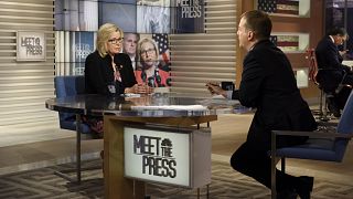 Image: Rep. Liz Cheney speaks to Chuck Todd on "Meet The Press" on March 10