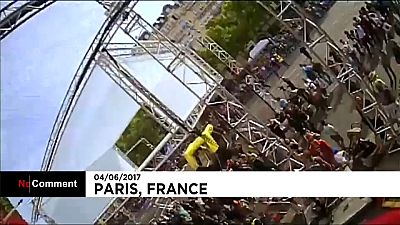 Vertiginosa carrera de drones en París