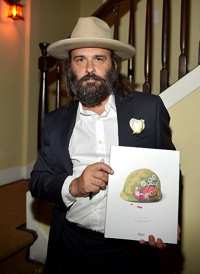 Erik Brunetti poses with his FUCT book at Chateau Marmont on Sept. 18, 2013 in Los Angeles.