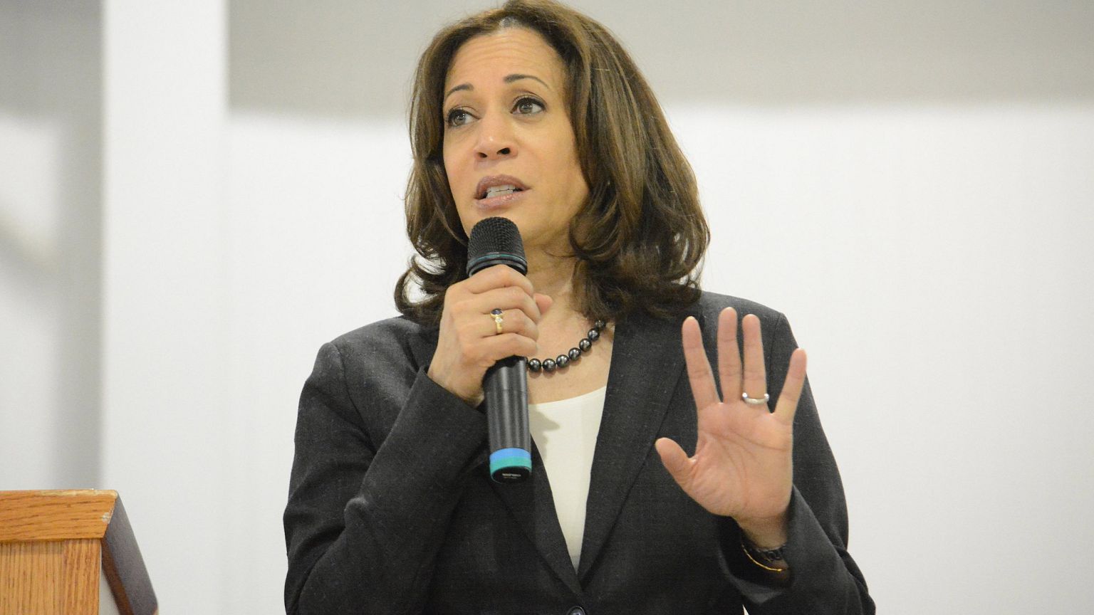 Image: Sen. Kamala Harris, D-Calif., speaks during an event in St. George, 
