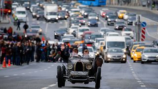 Vintage car rally in Moscow