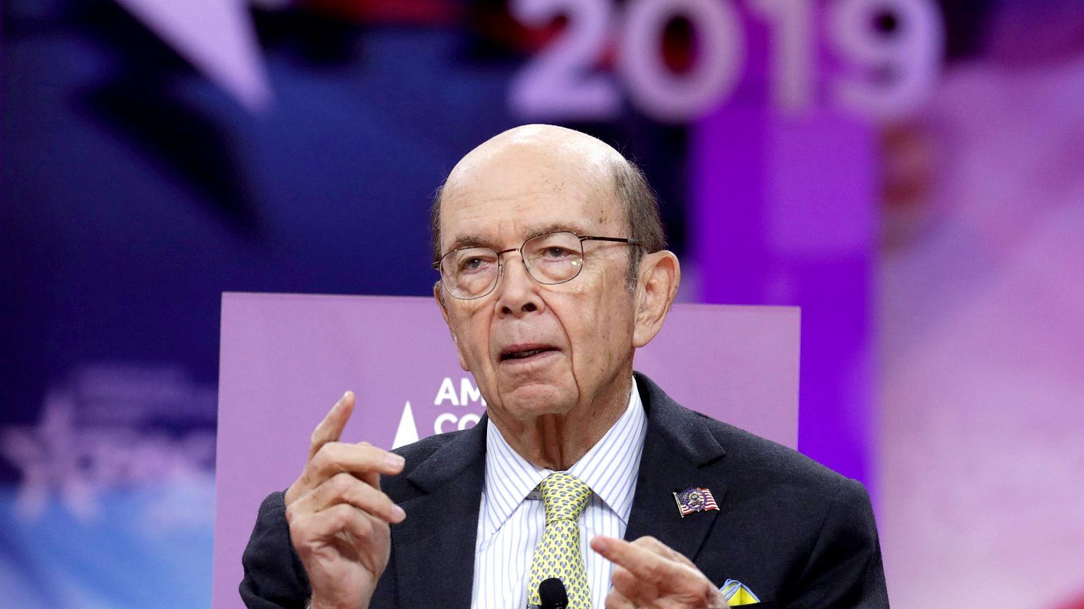 Image: Commerce Secretary Wilbur Ross speaks at CPAC in Washington