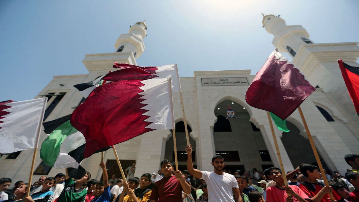 راهپیمایی همبستگی فلسطینی‌ها با قطر