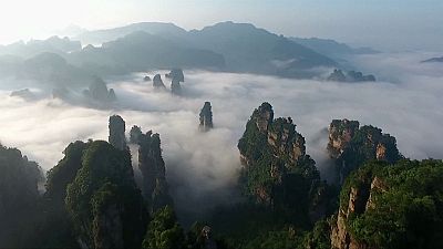 Manto de nuvens na província chinesa do Hunan