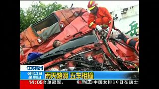 قتيل وجرحى في حادث اصطدام شاحنات ببعضها في الصين