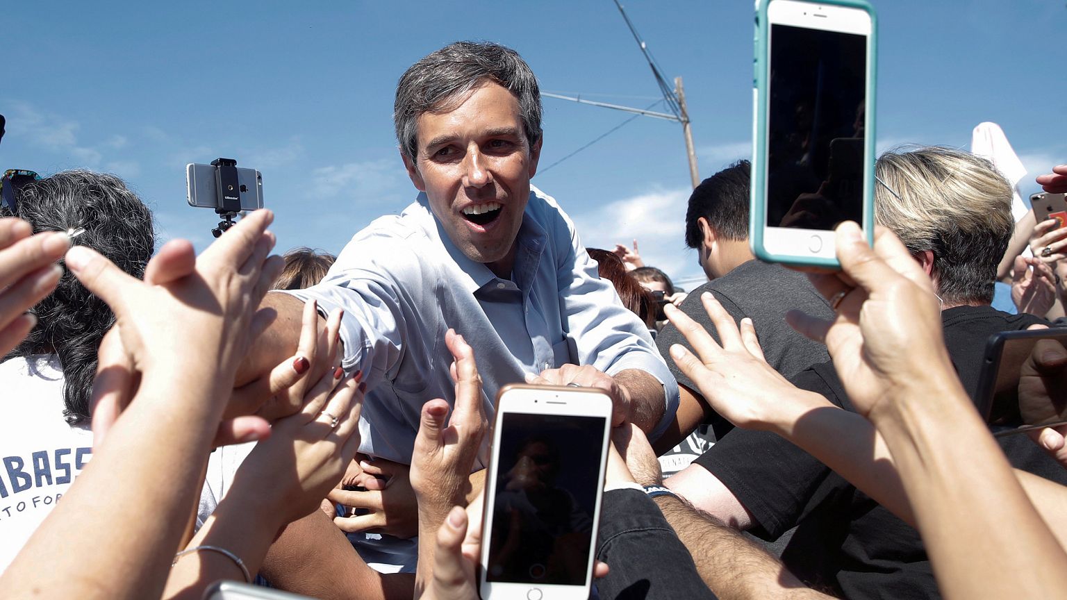 Image: U.S. Rep. Beto O'Rourke (D-TX), candidate for U.S. Senate greets sup