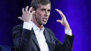 Image: Beto O'Rourke gestures during an event in New York on Feb. 5, 2019.