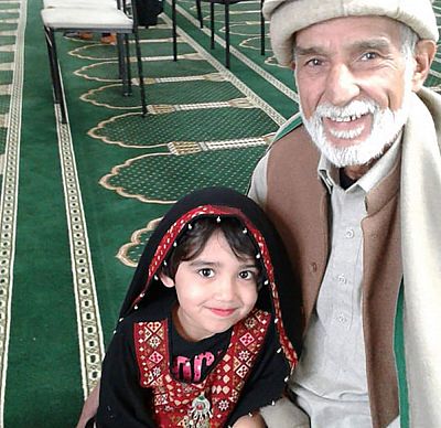 Daoud Nabi with his granddaughter.