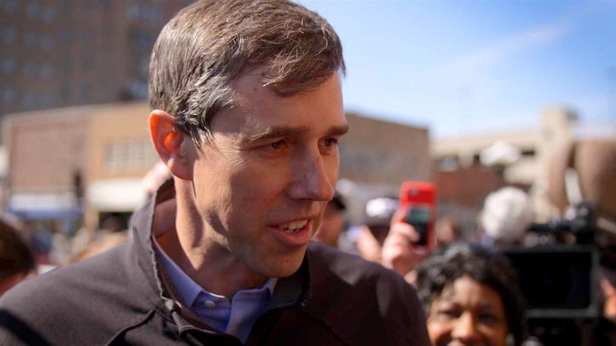 Image: Beto O'Rourke speaks to Chuck Todd on "Meet The Press" in Iowa on Ma