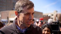 Image: Beto O'Rourke speaks to Chuck Todd on "Meet The Press" in Iowa on Ma