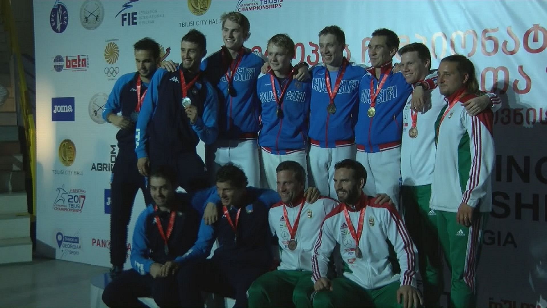 Gold and silver team medal haul for Russia in European Fencing