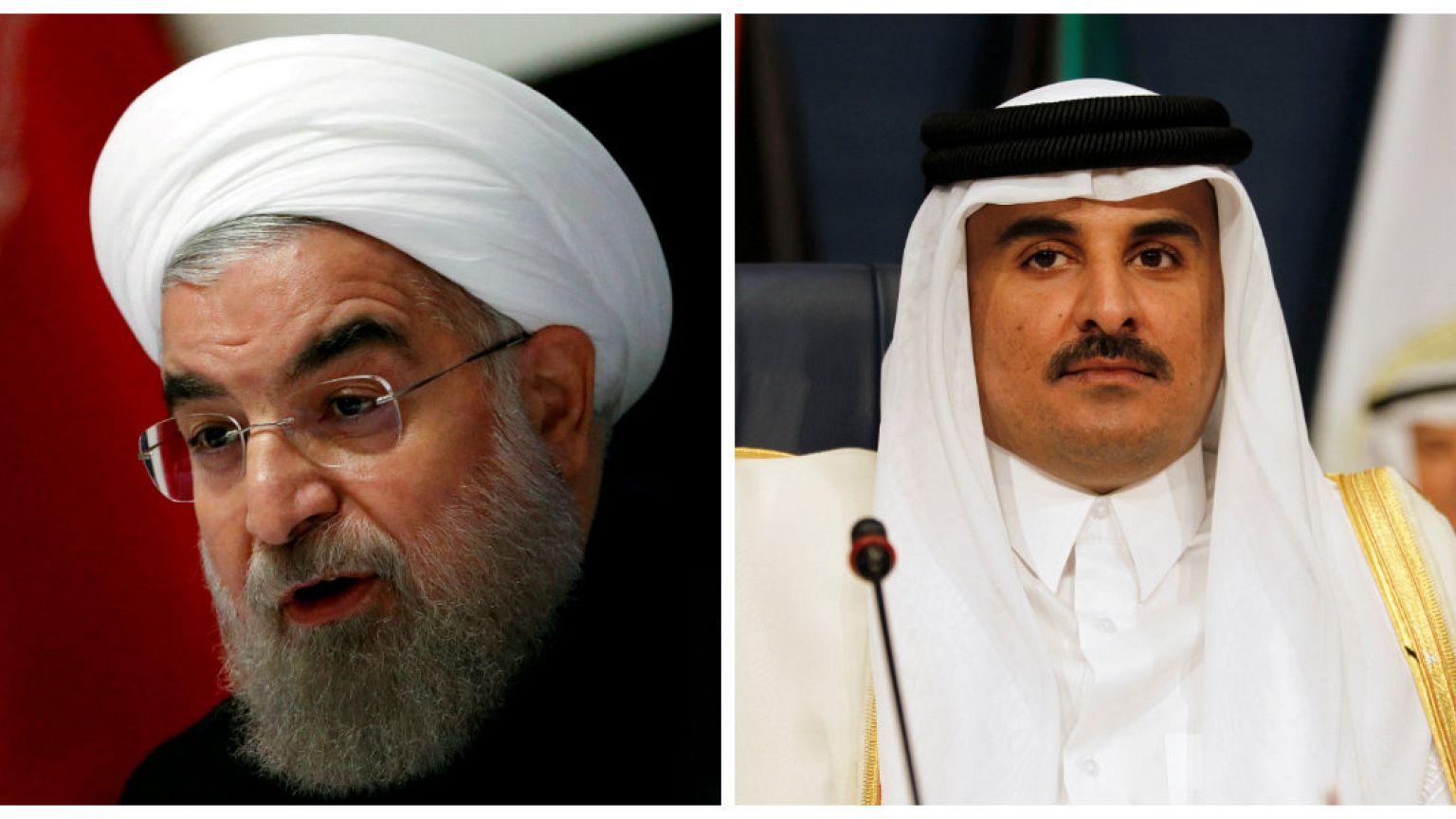 رسالة شفوية من الرئيس الإيراني حسن روحاني إلى أمير قطر الشيخ تميم بن حمد آل ثاني