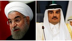 رسالة شفوية من الرئيس الإيراني حسن روحاني إلى أمير قطر الشيخ تميم بن حمد آل ثاني