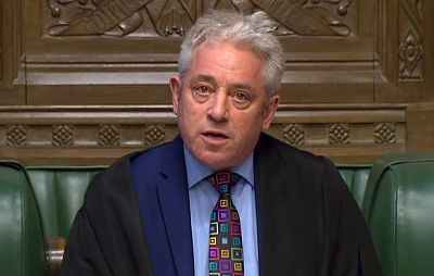 John Bercow makes his statement to the House of Commons on Monday.