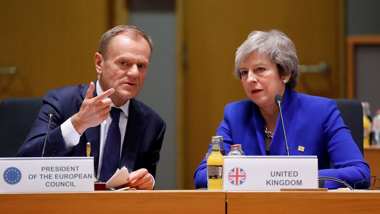 Image: British Prime Minister Theresa May and European Union Council Presid