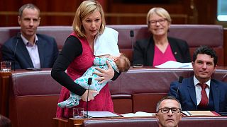 [Watch]: Australian Senator breastfeeds while moving motion in parliament