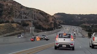 [Watch] Road rage incident sparks motorway crash