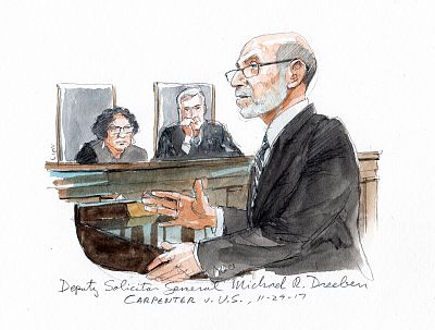 Deputy Solicitor General Michael R. Dreeben in a 2017 court sketch.