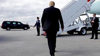 Image: President Donald Trump walks to Air Force One while departing West P