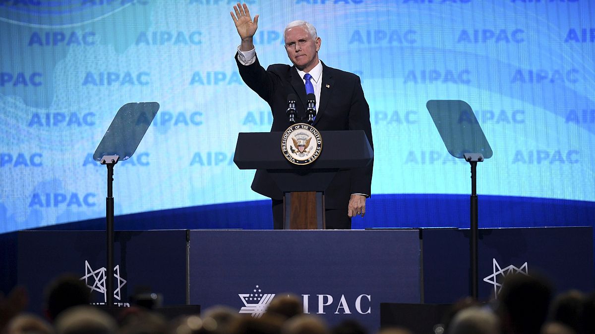 Image: Vice President Mike Pence speaks at the AIPAC annual meeting in Wash