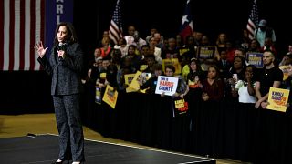 Image: Sen. Kamala Harris, D-Calif., speaks at a presidential campaign rall