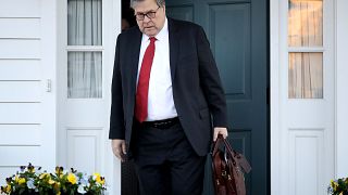 Image: Attorney General William Barr departs his home in Virginia on March