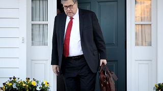 Image: Attorney General William Barr departs his home in Virginia on March 